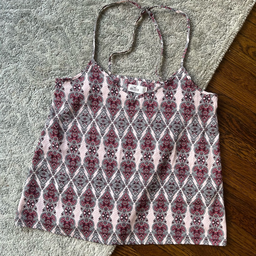 Hollister Pink Paisley Spaghetti Strap Tank Fairy Boho Twee festival Y2K
